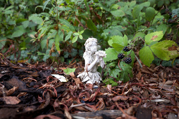 St Austell Cornwall England 09 05 2022 Cornwall recycling centre amateur entomologist display for discarded garden ornaments and insect conservation