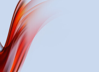 Fototapeta premium Abstract smooth red wave element. Flow curve red motion illustration. Smoky wave design.