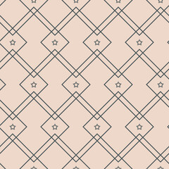 Fototapeta premium Pink gray pastel star on pink background, cute repeating illustration