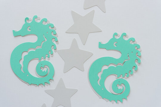 paper seahorses and stars