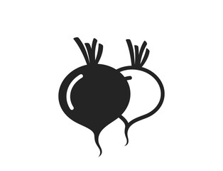 two beetroots icon. agriculture, organic vegetable and harvest symbol. isolated vector image