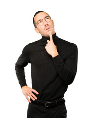Amazed young man looking gesture