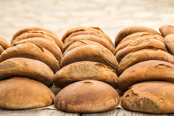 fresh baked tarbzon bread isolated 