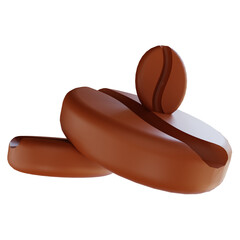 3D illustration coffee beans