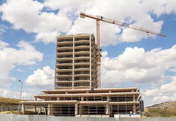 Construction site with crane