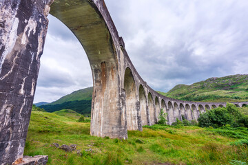 Undernath the high arches of Glenfinnan Viaduct,Western Highlands of Scotland,UK.