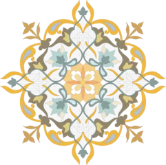Fototapeten Arabic arabesque design greeting card. Islamic ornamental colorful detail of mosaic.Vector illustration. © BK Aksesuar