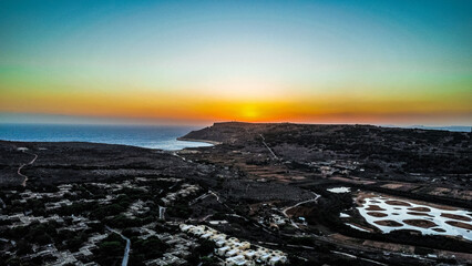sunset over the sea, Mellieha, Malta 