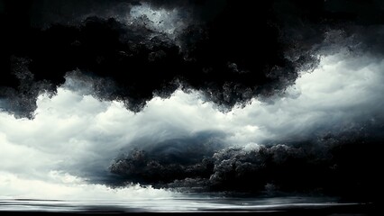 Dramatic black and white clouds with high contrast