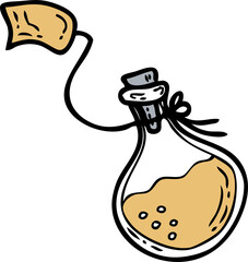 Doodle drawing bottle with a potion.