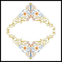 Arabic arabesque design greeting card. Islamic ornamental colorful detail of mosaic.Vector illustration.