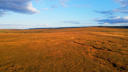 Fototapeta na wymiar Sunset over Snake Pass in the Peak District National Park - drone photography