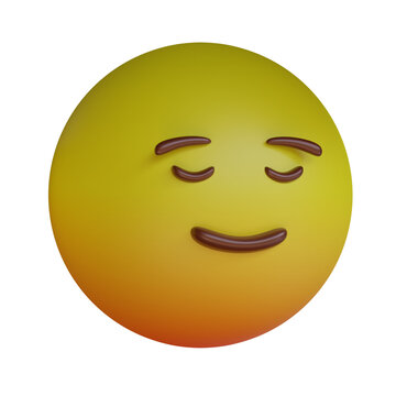 3d render yellow emoji smile with close eye emoticon icon
