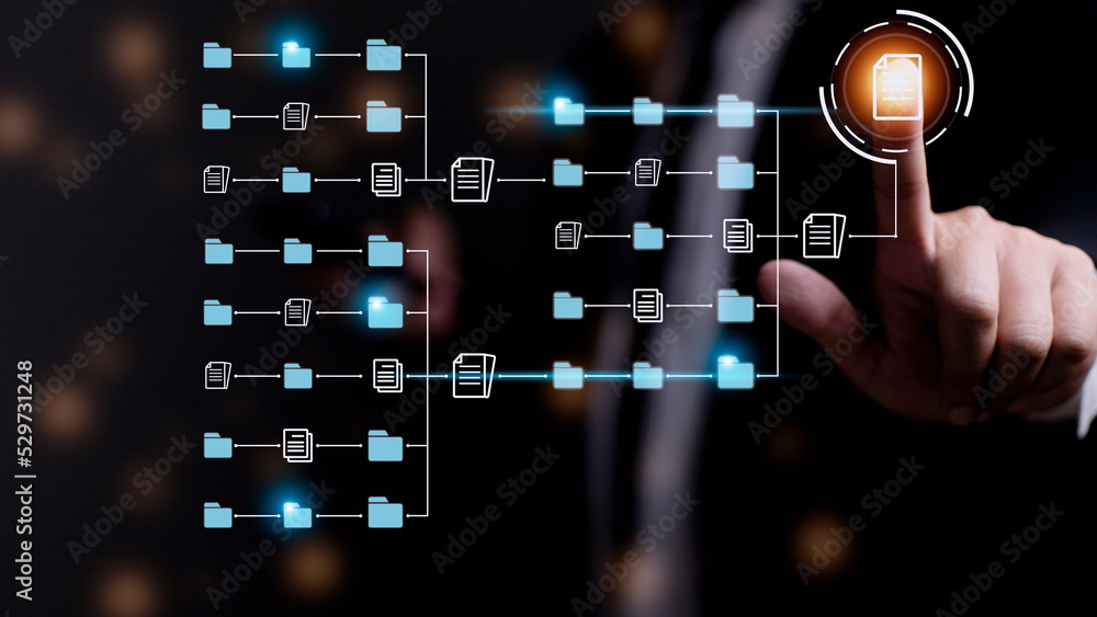 Poster document management system (dms) databases and online documents, and automatic file management proce