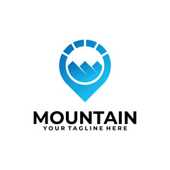 mountain logo concept, point mountain design template