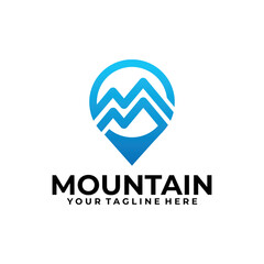 mountain logo concept, point mountain design template