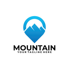 mountain logo concept, point mountain design template