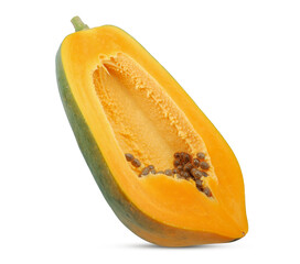 Papaya fruit isolated on white background