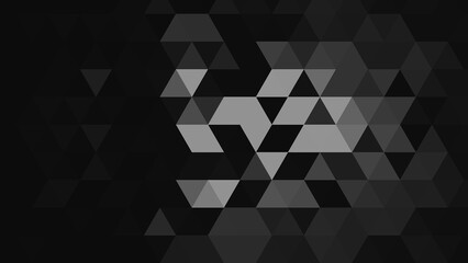 Black and white polygonal pattern Abstract geometric background Triangular mosaic, perfect for website, mobile, app, advertisement, social media