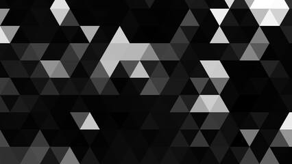 Black and white polygonal pattern Abstract geometric background Triangular mosaic, perfect for website, mobile, app, advertisement, social media