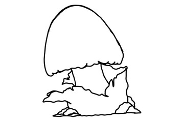 Fototapeta premium Mushroom Line Art Vector