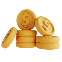 3D illustration coin money