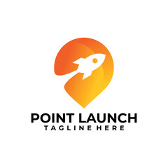 point launch logo vector design template