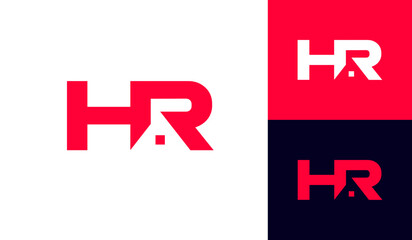 Letter HR logo with house roof