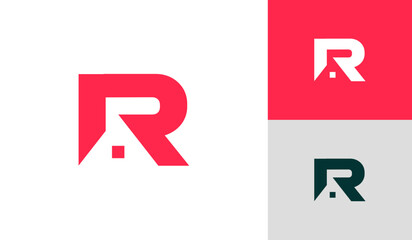 Letter R logo with house roof