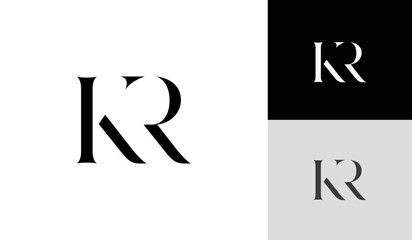 Luxury KR monogram logo for fashion company
