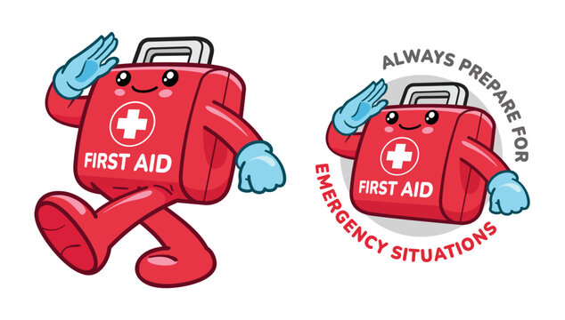 Cute Cartoon Character of First Aid Box