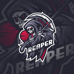 Reaper Mascot Esport Logo Design Illustration For Gaming Club