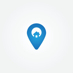 vector icon of simple forms of point of location