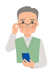 老眼で悩むシニアのスマホ操作