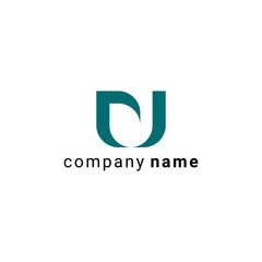The inspiration for the letter U logo. This can also be interpreted as a combination of the letters C and J. Design in turquoise color
