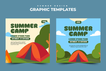Summer Camp Season Graphic template Simple and Elegant Design