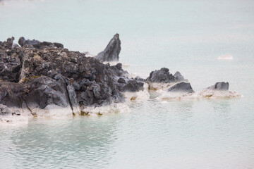 Lime Sediment in Lakeshore in Iceland.
