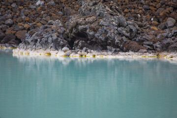 Lime Sediment in Lakeshore in Iceland.
