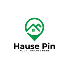 house pin logo vector design template
