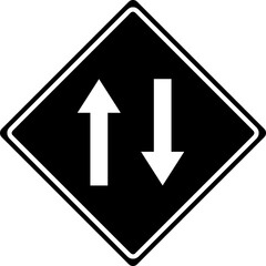 Two way traffic sign,vector illustration.eps