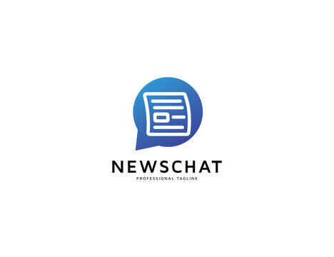 News chat logo design illustration