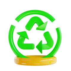 3D illustration Recycle suitable ecology