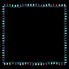 Fototapeta premium christmas holiday lights frame room for copy poster background or sign