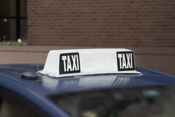 Closeup of a taxi sign 