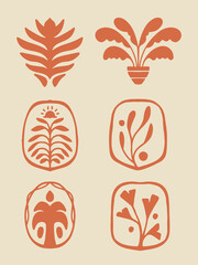 Fototapeta na wymiar set of floral and leaf logo template