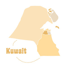 Kuwait Map Illustration