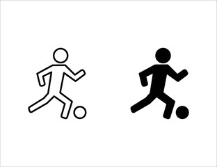 soccer icon. outline icon and solid icon