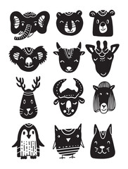 Collection of Animal Silhouette Heads