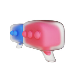 3D illustration glass chat