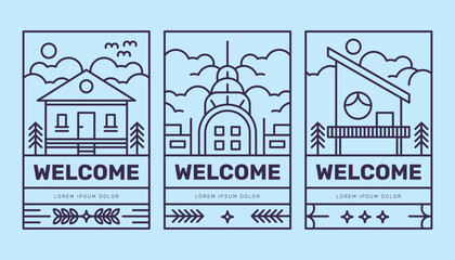 Collection of Vintage Welcome Poster Template